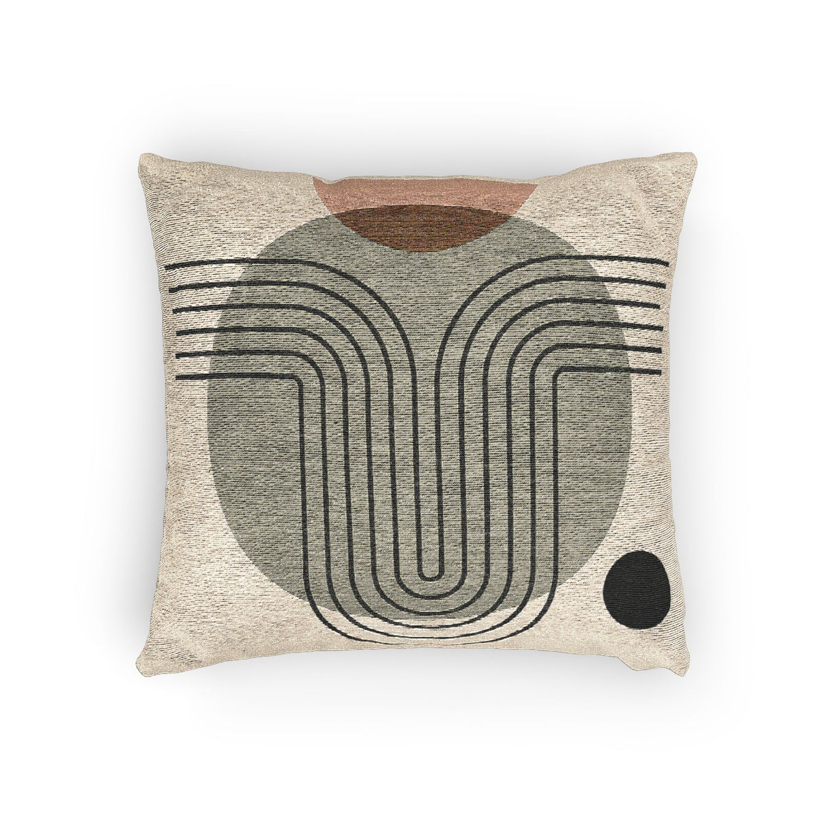 Organic Pathways – Geometric Woven Throw Pillow